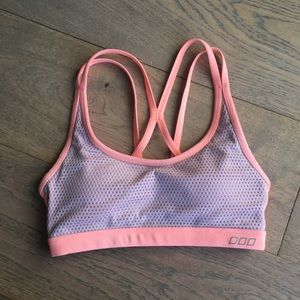 Lorna Jane Pink Gray Mesh Sports Bra M